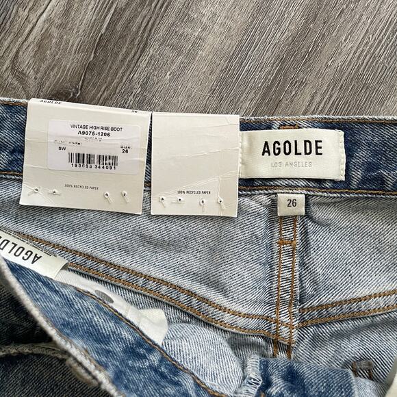 Agolde High Rise Vintage Boot Jeans in Sway Light Wash - Picture 4 of 10